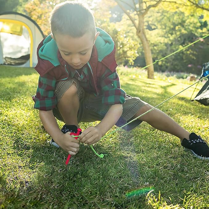 8 Pack Tent Stakes Heavy Duty 12 inch Steel Tent Pegs for Camping Unbreakable and Inflexible
