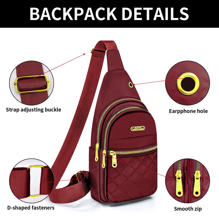 Aisijimo Small Sling Bag For Women Men Casual Crossbody Sling Backpack