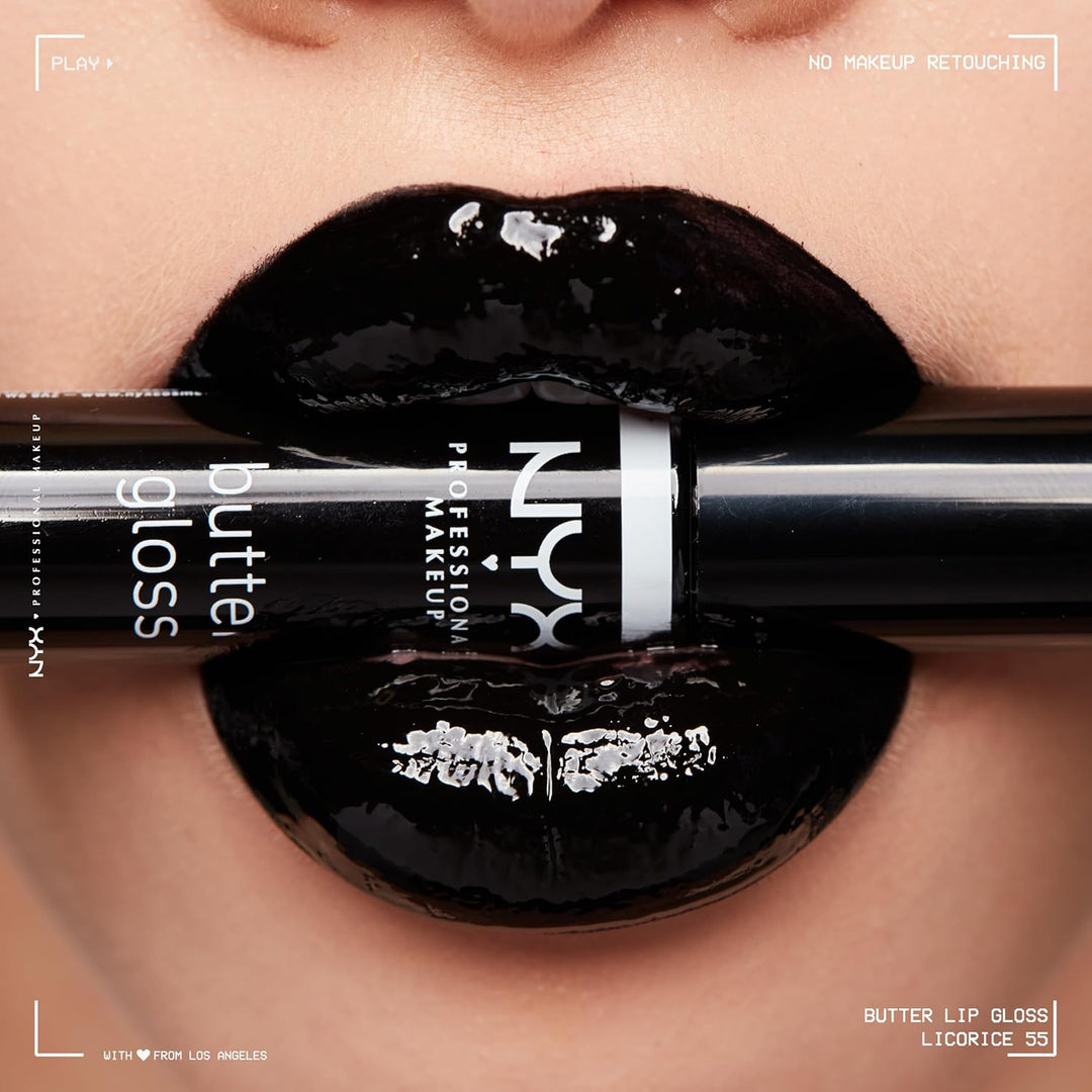 NYX Butter Gloss | Non-Sticky Lip Gloss for Women - Licorice (Black)