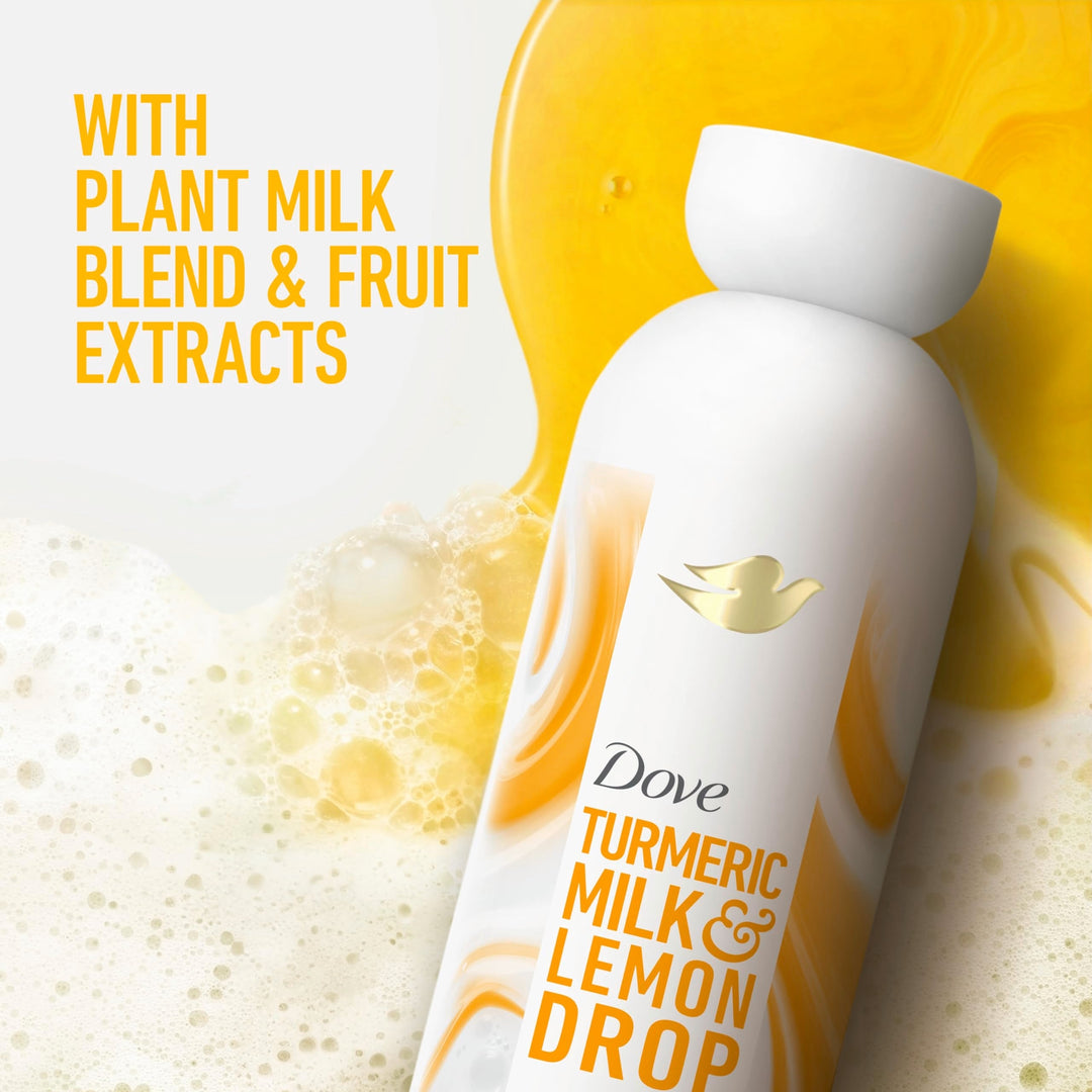 Dove Plant Milk Cleansing Body Wash Turmeric & Lemon for Moisturized Skin Gentle Cleanser, No Sulfates or Parabens, pH balanced 17.5 fl oz