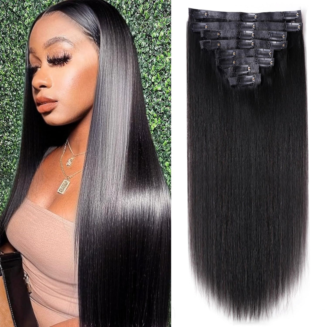 Seamless Clip In Hair Extensions For Black Women Pu Clip In Hair Extensions Human Hair 100% Unprocessed Full Head Brazilian Virg