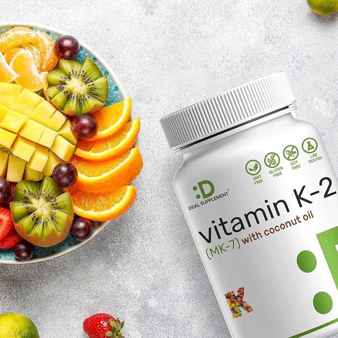Vitamin K2 MK-7, Infused with Virgin Coconut Oil Softgels | Premium Menaquinone-7 Form, Easily Absorbed Vitamin K Supplement – Bone, Joint, & Immune Support – Non-GMO