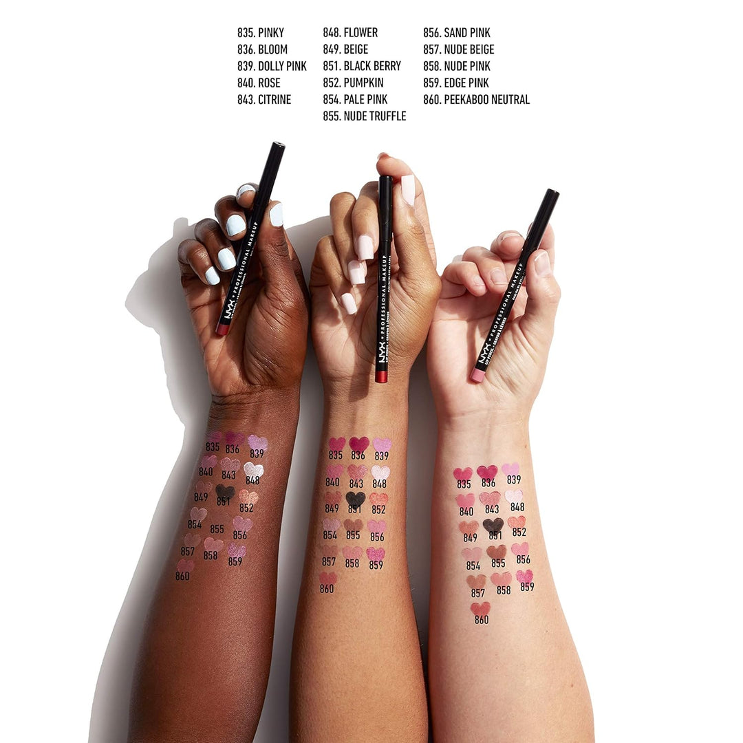 NYX Slim Lip Pencil | Long-Lasting Creamy Lip Liner | Hot Red - 2 Pack