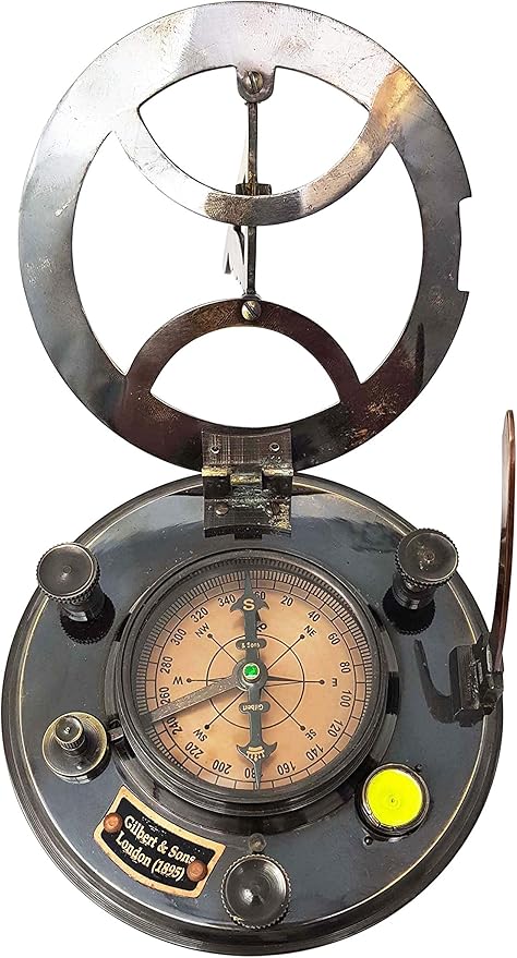 Brass Nautical - 5 inches Large Sundial Compass in Rosewood Case Top Grade Calibrated Vintage Gift