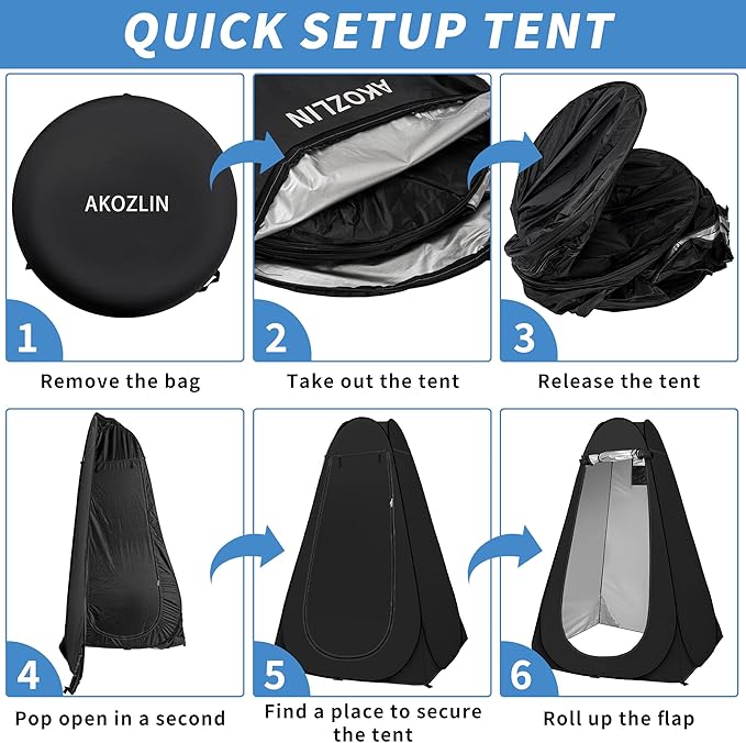AKOZLIN Portable Pop Up Shower Tent Instant Privacy Dressing Changing Tent Outdoor Shower Room Camp Toilet Tent