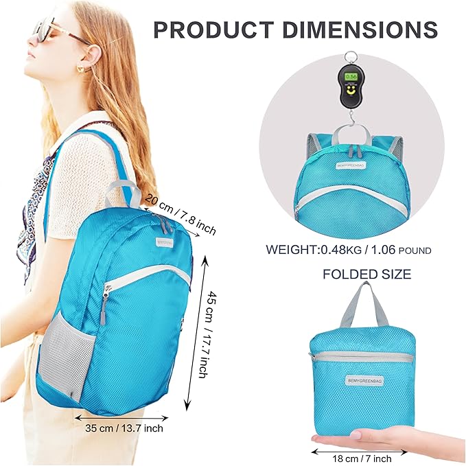 35L Foldable Waterproof Backpack For Outdoor Sports Travel Inside Wet Clothes Compartment Packable For Multiple