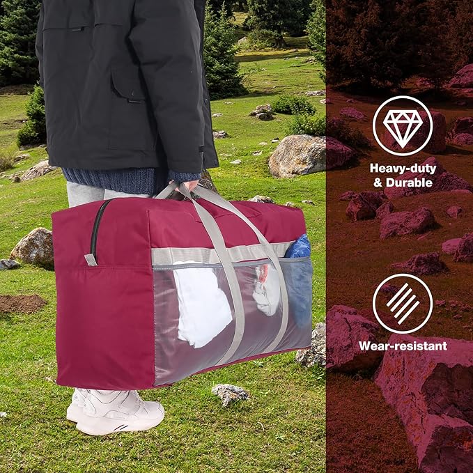 REDCAMP Foldable Travel Bag, Large Sports Bag, 75L/96L/100L, Lightweight Waterproof Tote Bag