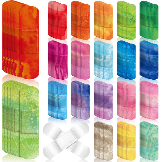 120 Pcs Kids Bandages Bulk Cute Cartoon Flexible Bandages Waterproof Breathable Bandages Strip Protect Cuts and Scrapes for Girls Boys Children Toddlers (Colorful Style)