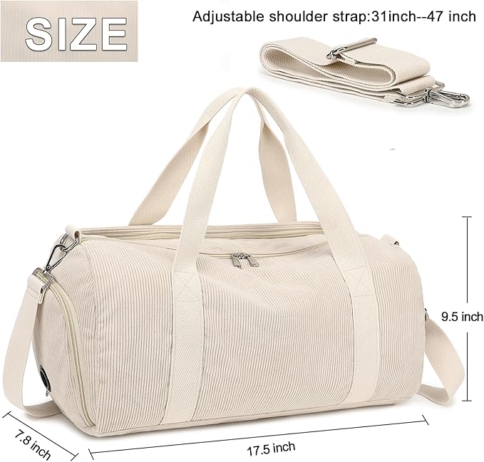 Duffle Bag for Gym Sports Women Girls Workout Travel Bag Weekender with Shoe Compartment and Wet Pocket