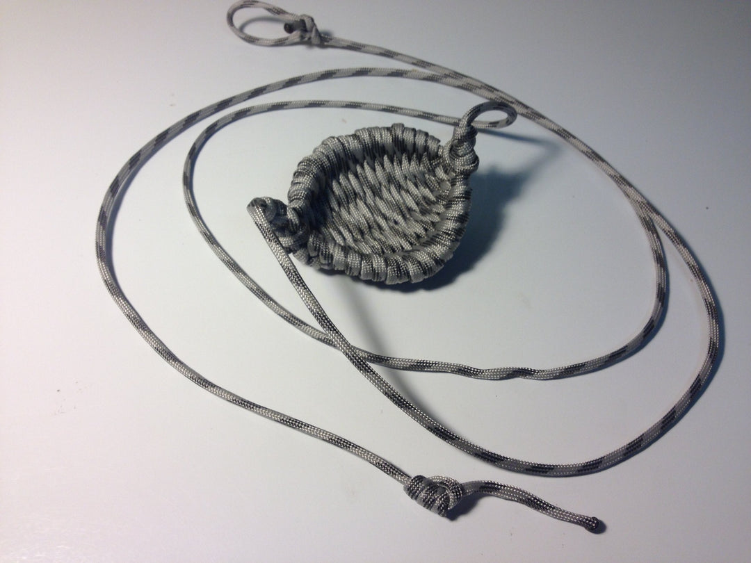 Paracord Shepherd Sling (Old-fashioned Slingshot) Handmade By David the Shepherd (Grayscale)