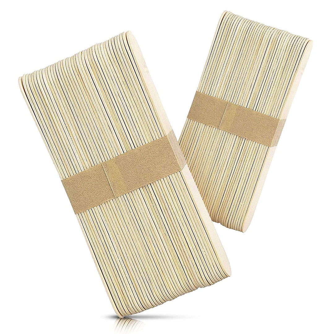 Wax Sticks Large Wood Waxing Jumbo Sticks Body Hair Removal Craft Sticks Applicator Spatula,100 Pieces