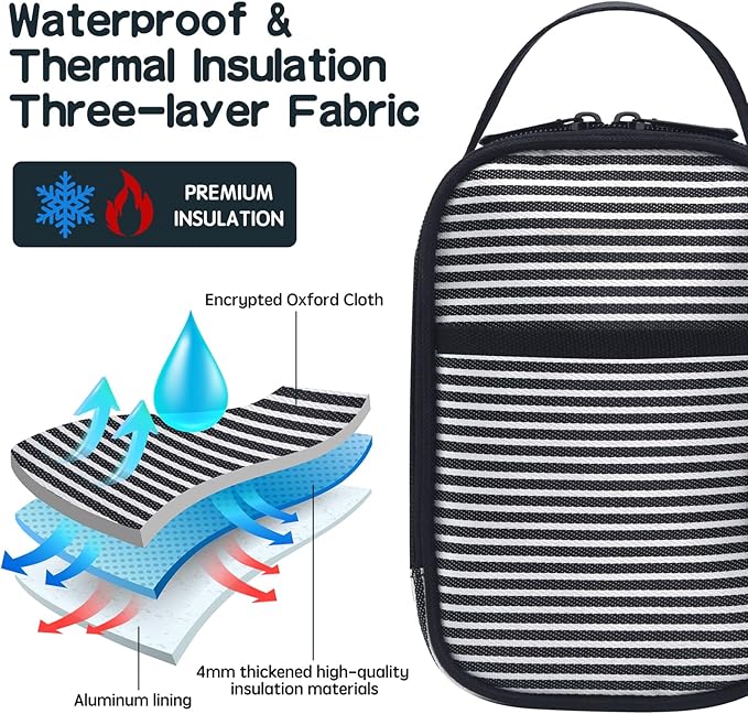 Yelocota Small Cooler Bag- Snack Bag- Insulated Lunch Bag for Kids- Lunch Thermal Bags- Exact Designed for Insulated Food Jar below 27oz-Lunch Tote Bag for Child,Men,Women