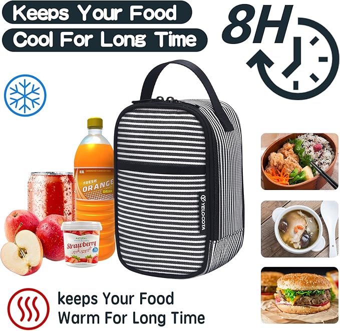 Yelocota Small Cooler Bag- Snack Bag- Insulated Lunch Bag for Kids- Lunch Thermal Bags- Exact Designed for Insulated Food Jar below 27oz-Lunch Tote Bag for Child,Men,Women
