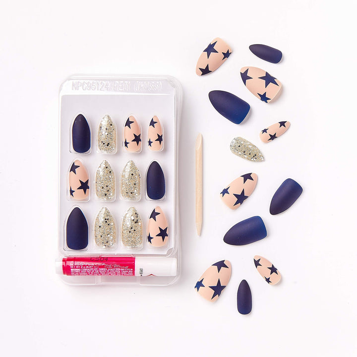 Gold Finger Full Cover Nails Gel Glam Ready to Wear Gel Manicure Long Nails