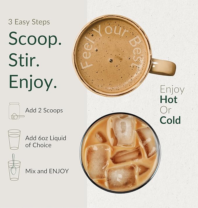 BIOptimizers Mushroom Coffee Alternative – Chai Drink – Lion’s Mane, Chaga, Reishi + Collagen Peptides for Focus, Energy & Gut Health – Adaptogenic Mushrooms & MCT Powder – 30 Servings