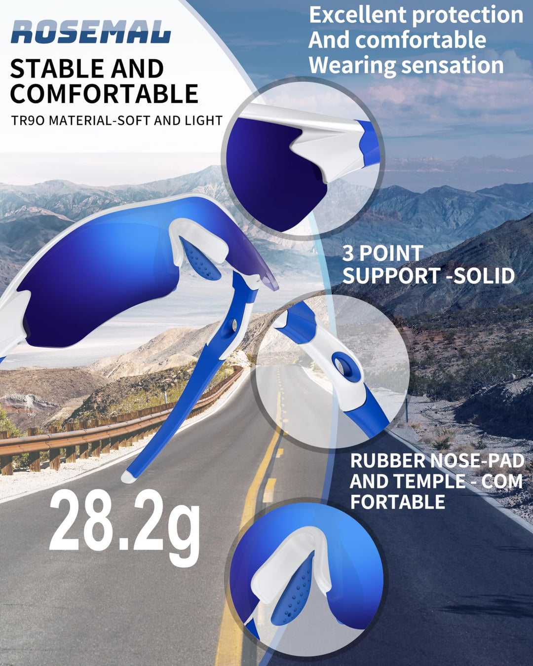 Polarized Sports Sunglasses for Men Women Youth Baseball Running Fishing Tennis Golf Cycling Driving Motor TAC UV400 TR90