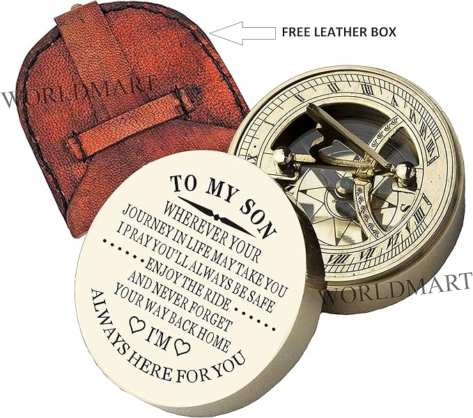 Personalized Compass, Gift for Son, to Our Son, Mom to Son, Dad to Son, Boyfriend, for Customized Compass