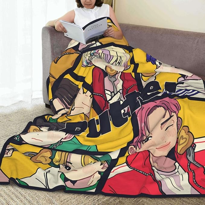 Blanket 50"X60" Soft and Comfortable Warm Fleece Throw Full Picture of Idol Group Blankets Yoga Blankets Beach Blanket Picnic Blankets for Dorm Room Decor Sofa Bed Camping Travel All Season