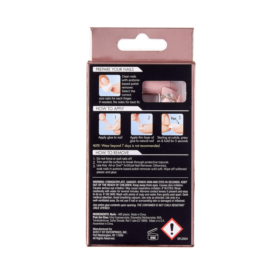 Halloween Nails Kiss Gold Finger Luxury Nail Lavishly Handcrafted with 3D Jewels 30 Long Design Nails/Pink Gel Glue 2ml / Manicure Stick Included (GFL13)