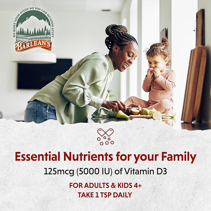 Barlean's Pack of 2 Liquid Vitamin D Supplement for Kids and Adults with 5000 IU D3, Strawberry Milkshake Flavored Sugar Free Vitamins for Children, 5.6 oz Each