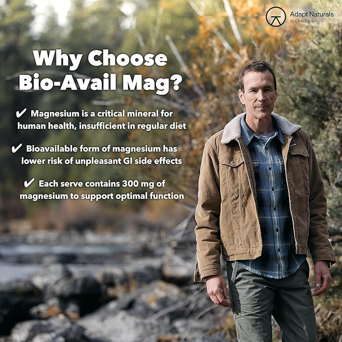 Adapt Naturals Magnesium Glycinate Supplement, Bioavailable High Absorption Pure Magnesium Chelate Complex, Supports Gut Health, Sleep, Relaxation, Bone and Muscles - 30 Days Supply