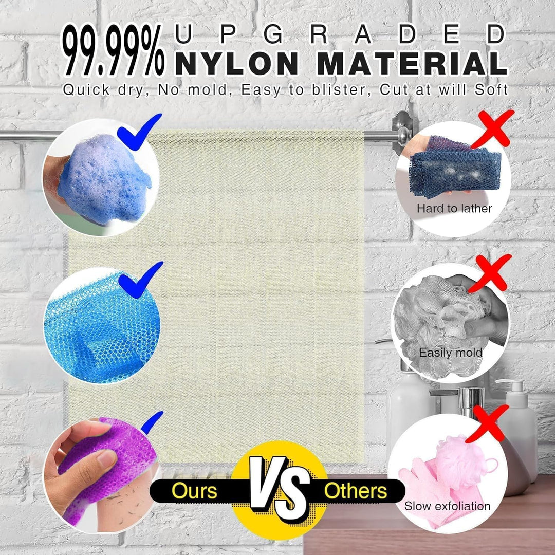 3-Piece African Exfoliating Shower Set | Bright Colors for Smooth Skin