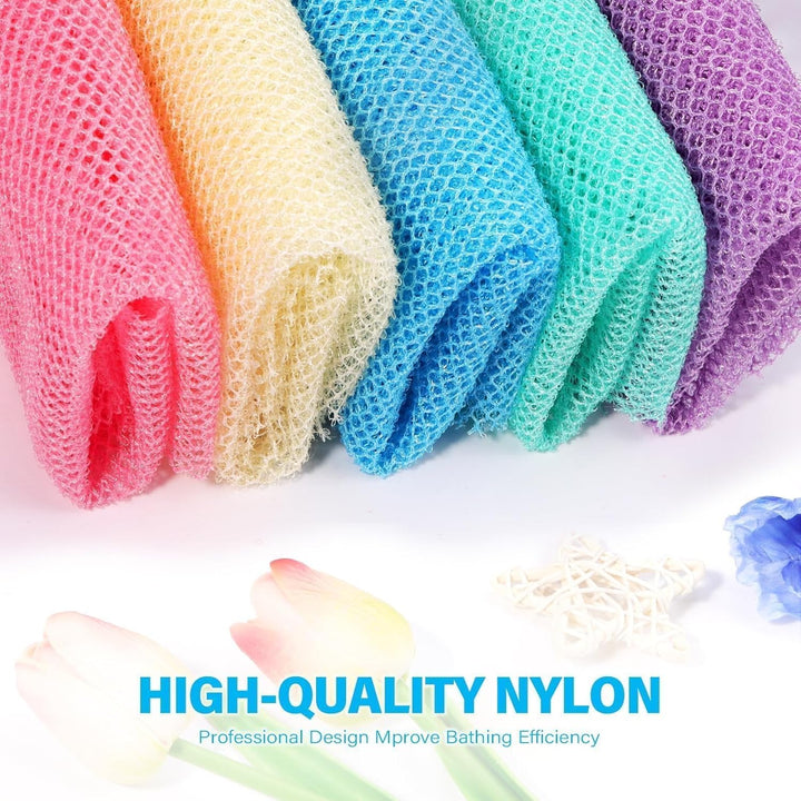 3-Piece African Net Bath Sponge Set | Exfoliating Body Scrubber | Blue