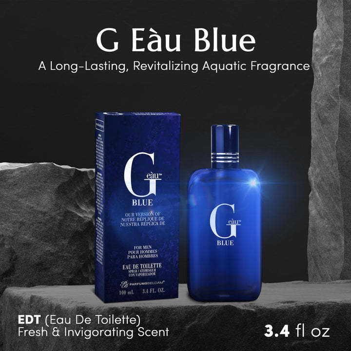 PB ParfumsBelcam G Eau Blue, Eau de Toilette Spray, Our version of a Designer. 3.4 Fl.Oz.