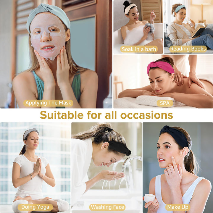 DiyJibb Headbands for Women Girls - 6PCS Stylish Top Knotted Headbands - Knotted Headband for Women - Head Bands Wide Hairband Hair Accessories