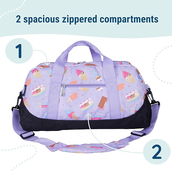 Wildkin Kids Overnighter Duffel Bag – Carry-On Size, Ideal for School & Sleepovers – Sweet Dreams