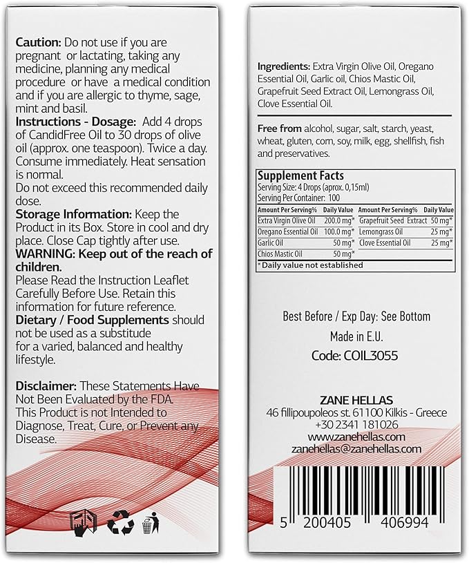Zane Hellas Candidfree Liquid 100% Herbal Formula. Gut Health Support. Colon Health Support. Intestinal Flora Support. 0.5fl.oz - 15ml