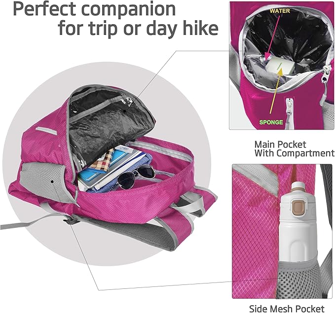 35L Foldable Waterproof Backpack For Outdoor Sports Travel Inside Wet Clothes Compartment Packable For Multiple