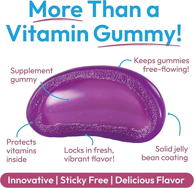 Multivitamin Jelly Bean Gummies with Zinc for Kids, Immune Support Dietary Supplements, Vegetarian, 120 Berry Blast Jelly Beans, Kosher