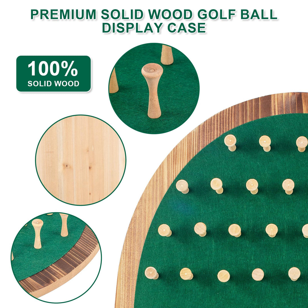 40 Golf Ball Collection Display Rack Cabinet Holder Case Wall Mount - Golf Gifts for The Golf Enthusiast - Golf Display Box Unique Putting Green Shape