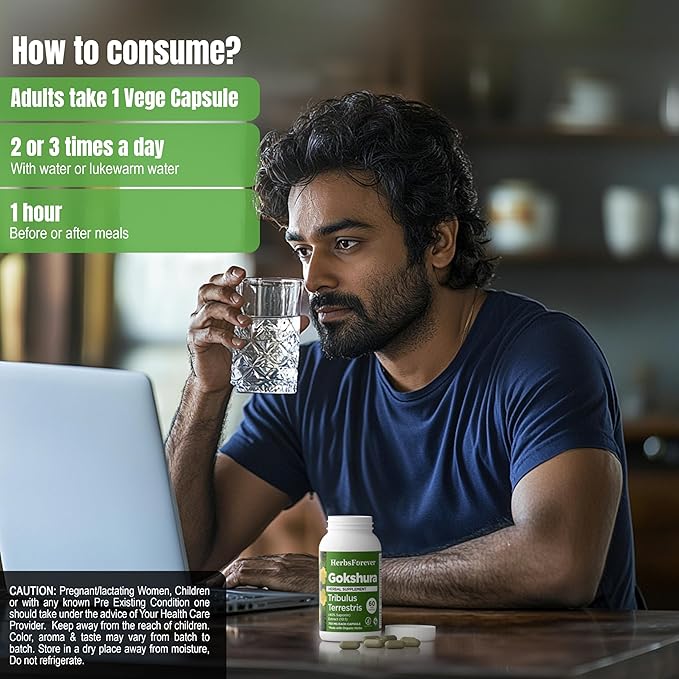 Tribulus Terrestris Gokshura 750mg | 30% Saponins, 60 Vegan Capsules | Ayurvedic Supplement for Vitality, Energy, Stamina & Wellness Support