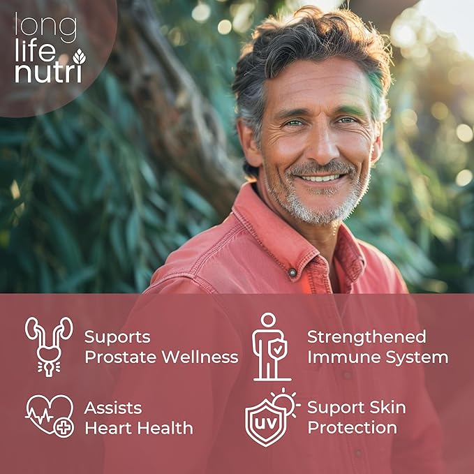 Lycopene 50mg 180 Vegetarian Capsules | Supplement Health | Natural Tomato Extract Non-GMO | Pure Powder