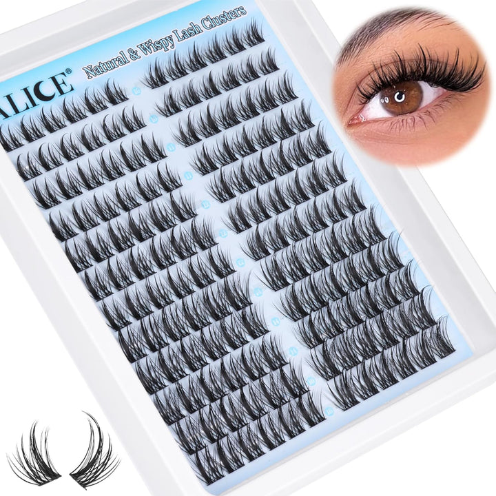 ALICE DIY Natural Lash Clusters | Wispy Anime Cat Eye | 10-16mm, 144 Pcs