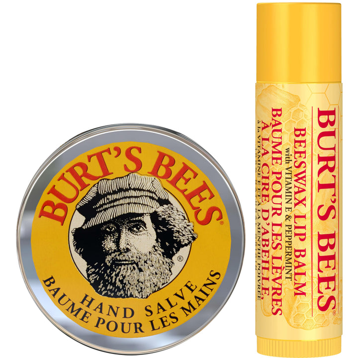 Burt's Bees A Bit of Burt's Bees Beeswax Lip Balm and Hand Salve Gift Set, Natural Origin Skin Care and Lip Care, 2-Piece Set, 0.15 oz./0.3 oz.