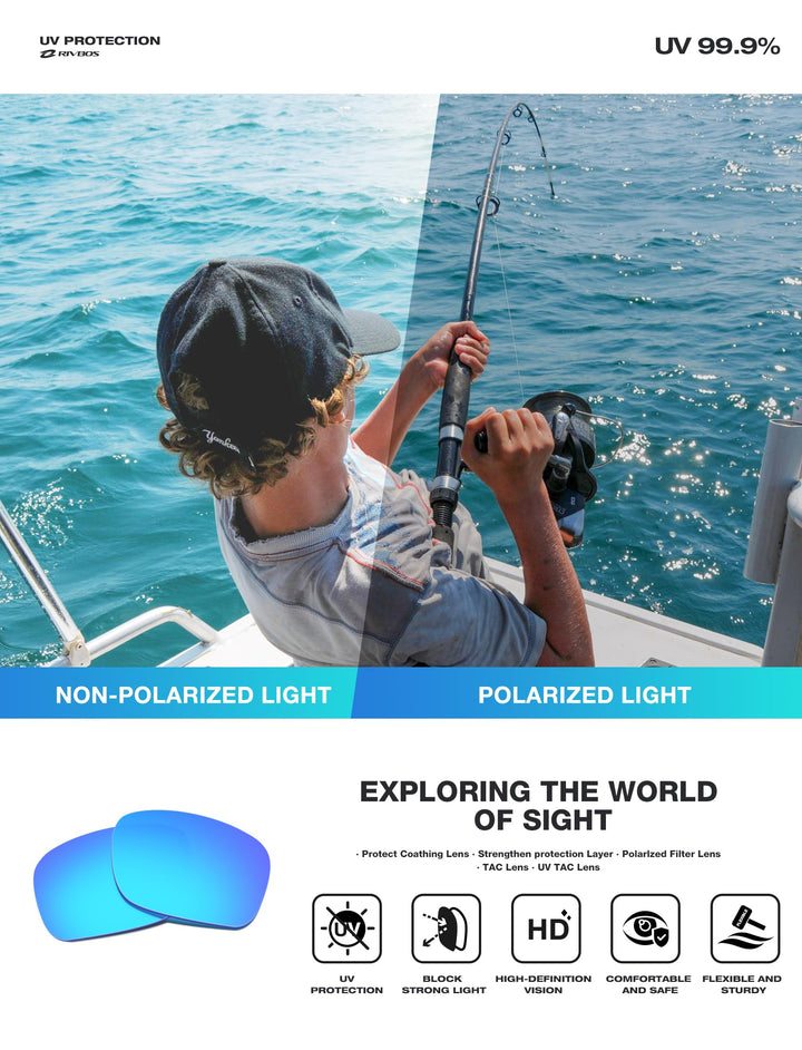 RIVBOS Polarized Sports Sunglasses Driving Sunglasses Shades for Men Women Tr90 Frame for Cycling Fishing Running RB831