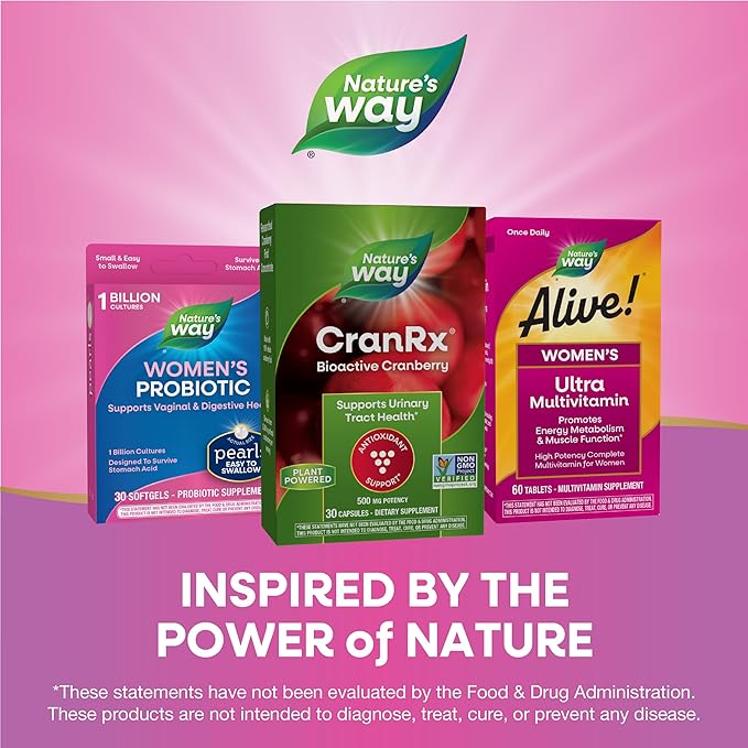 Nature's Way CranRx® BioActive Cranberry, Supports Urinary Tract Health*, Antioxidant Support*, 500 mg potency, Vegan, Non-GMO Project Verified, 30 Capsules