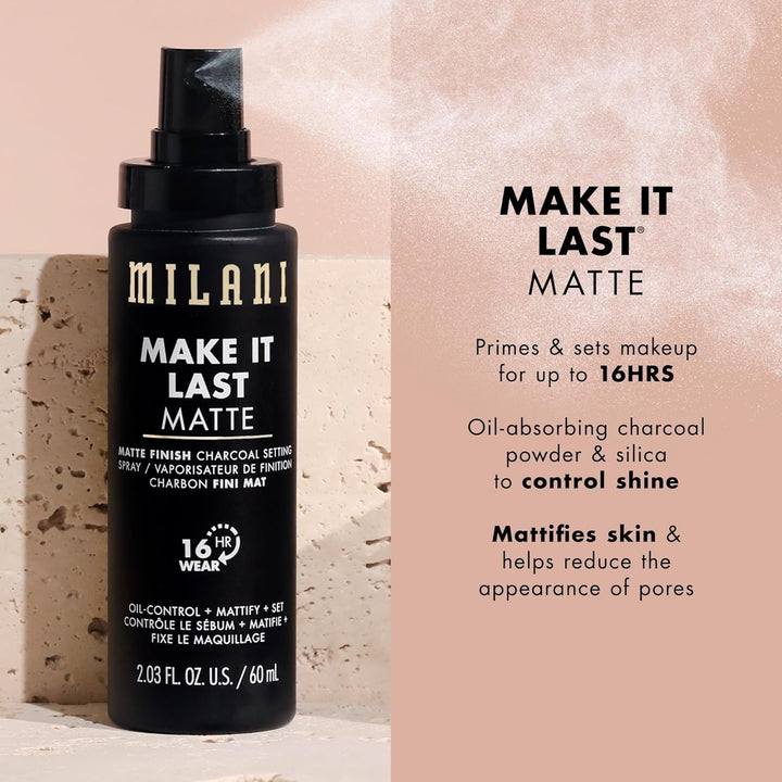 Milani Setting Spray & Primer 2-Pack | Hydrating Niacinamide & Matte Charcoal