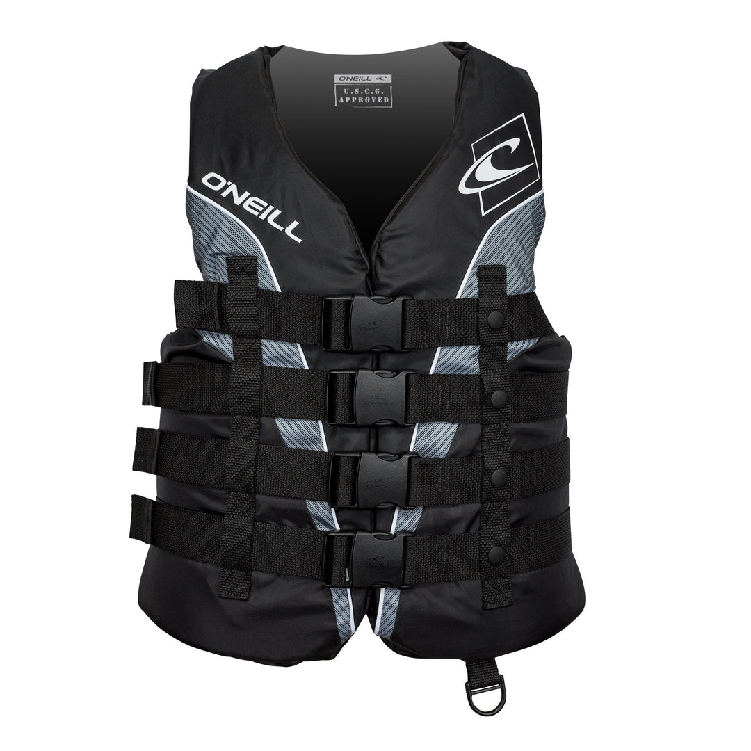 O'Neill Men's Superlite USCG Life Vest,Black/Black/Smoke:White,2XL