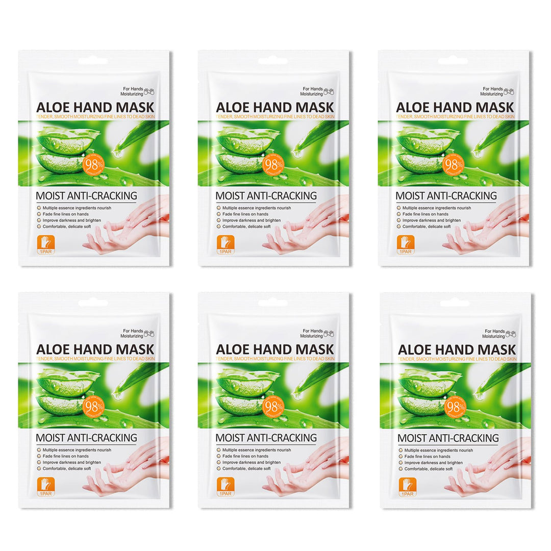 JunKuJK 6PCS Hand Masks,Hydrating Hand Masks Moisturizing Gloves Overnight for Dry Cracked Hands,Daily Hand Care Hand Masks Gift Set for Women and Men J