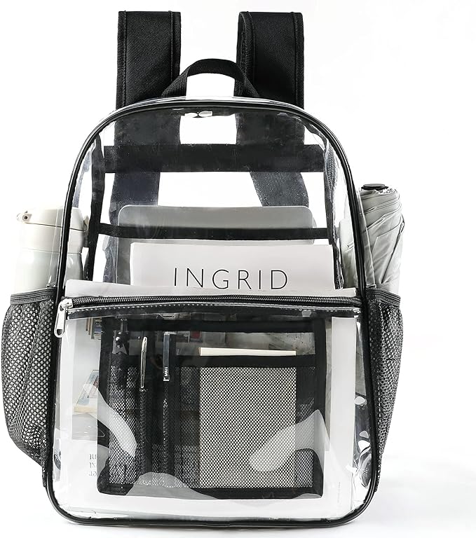 USPECLARE Clear Backpack for Stadium Approved 12×6×12, Water proof Clear Bag for Stadium Events and Concert Work Sport Event