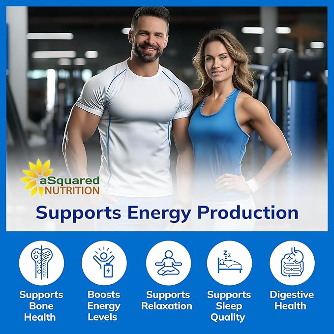 aSquared Nutrition Magnesium Glycinate 400mg - 180 Tablets - Max Strength Magnesium Bisglycinate Supplement -Maximum Bioavailability & Absorption-Non-GMO -Not Buffered-Supports Muscles, Bones & Heart