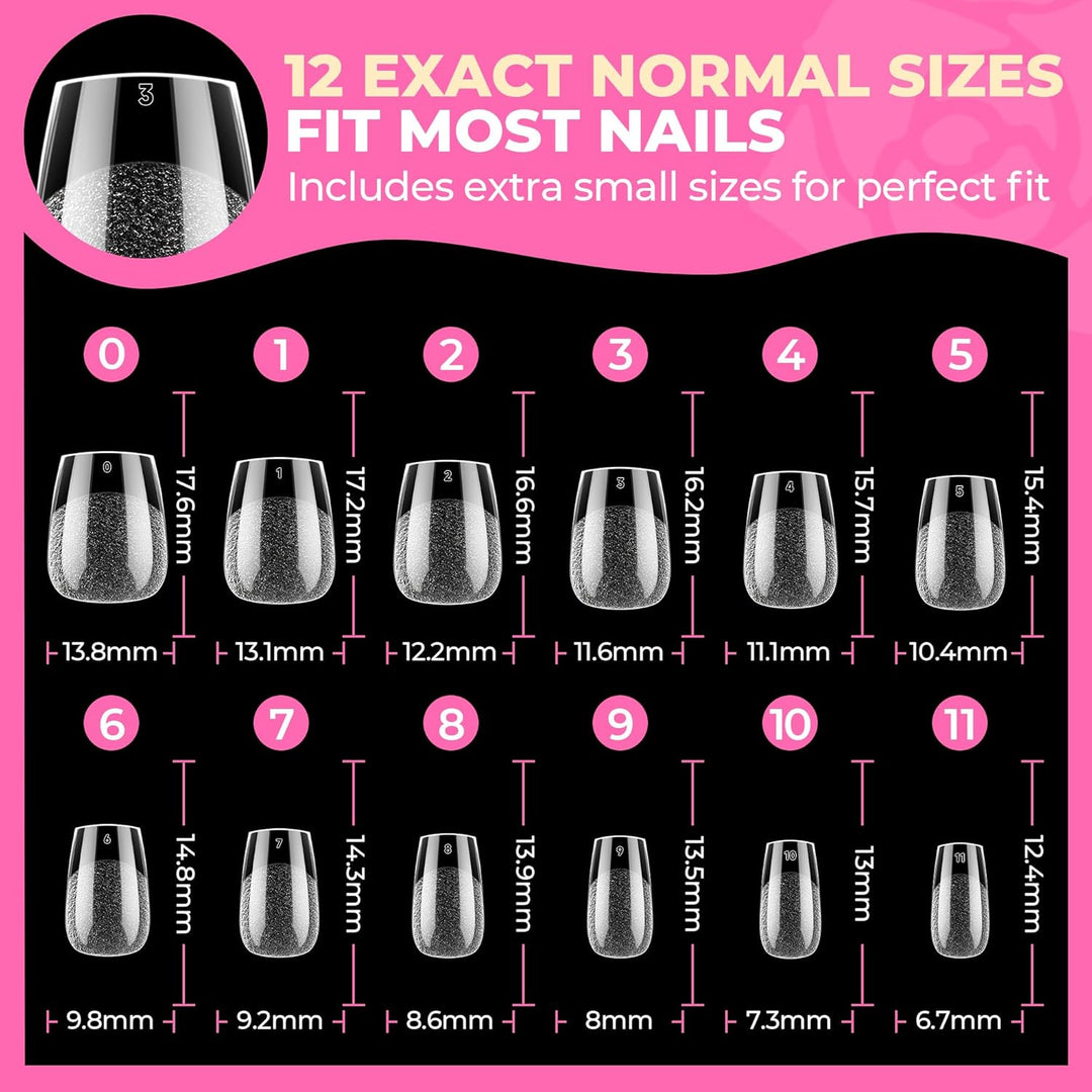 504Pcs Matte Soft Gel Toe Nail Tips | Full Cover for DIY Nail Extensions