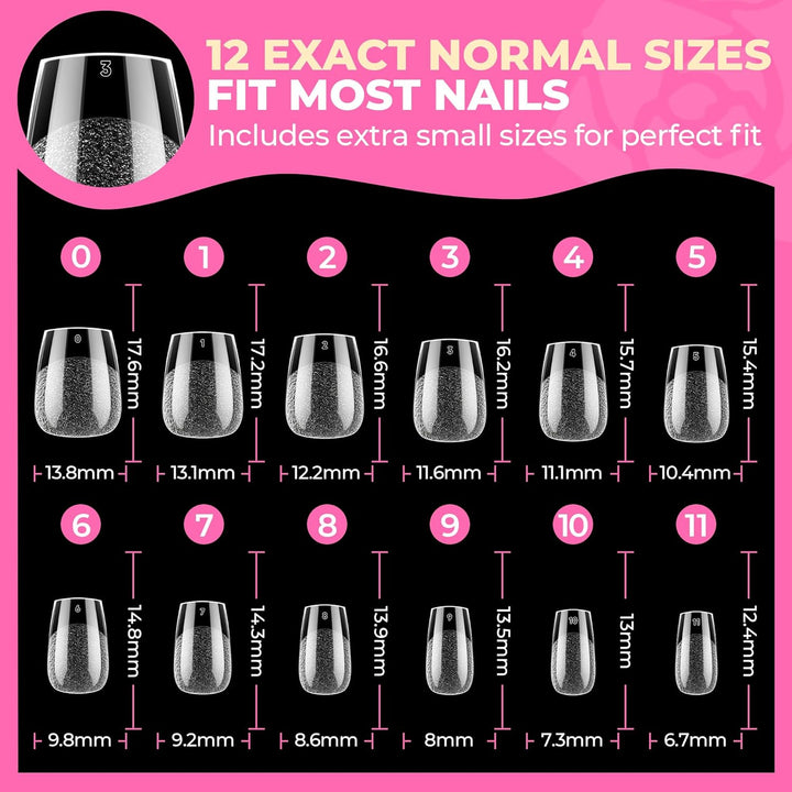 504Pcs Matte Soft Gel Toe Nail Tips | Full Cover for DIY Nail Extensions