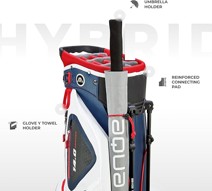 BIG MAX Dri Lite Hybrid Golf Bag | Water-repellent | Lightweight | Waterproof Value Pocket | 14-Way-Divider | Cooler Pocket | Leg Lock System | Umbrella Holder | Towel Holder | Stand Bag and Carry Bag