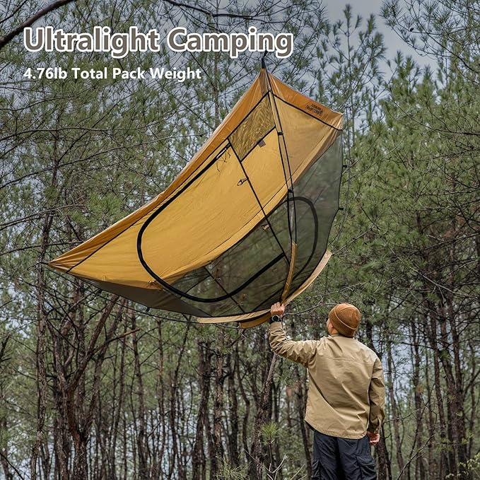 BISINNA Backpacking Tent 2 Person Lightweight Camping Tent Waterproof 3 Season with Aluminum Pole for Outdoor Mountaineering Hiking Travel