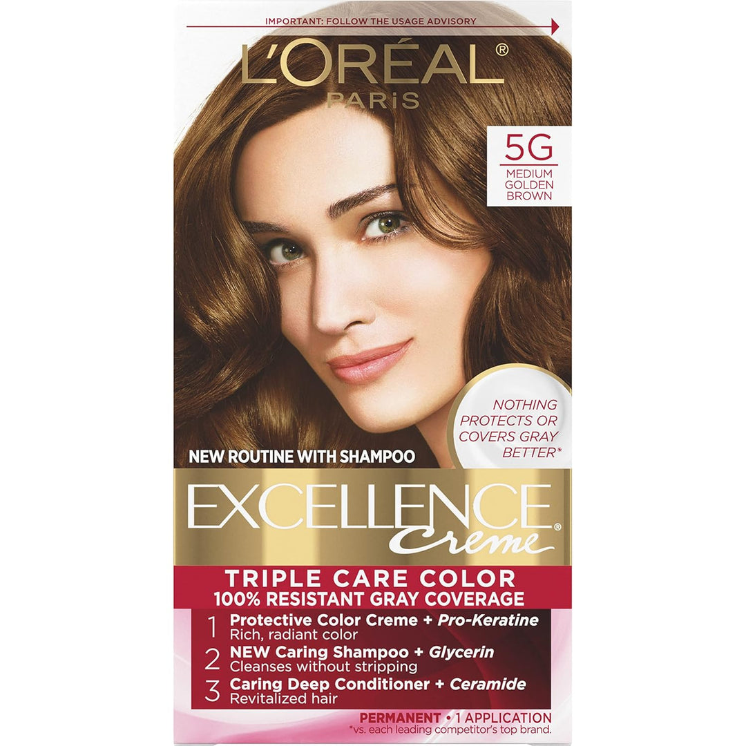 5RB Medium Reddish Brown Hair Color | L'Oreal Paris Excellence Creme – 8 Weeks Gray Coverage